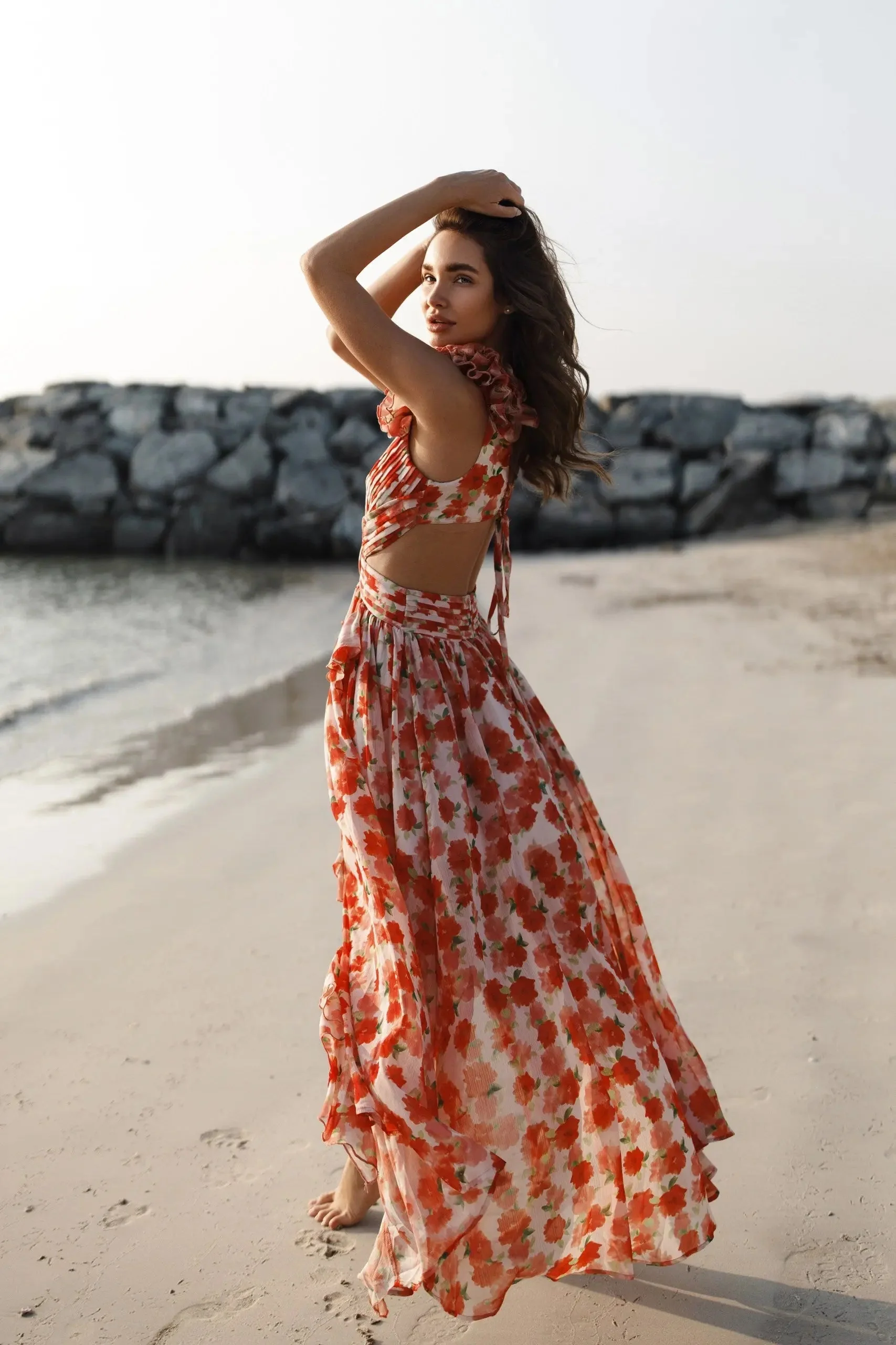 CASSINI MAXI DRESS APEROL - Image 13