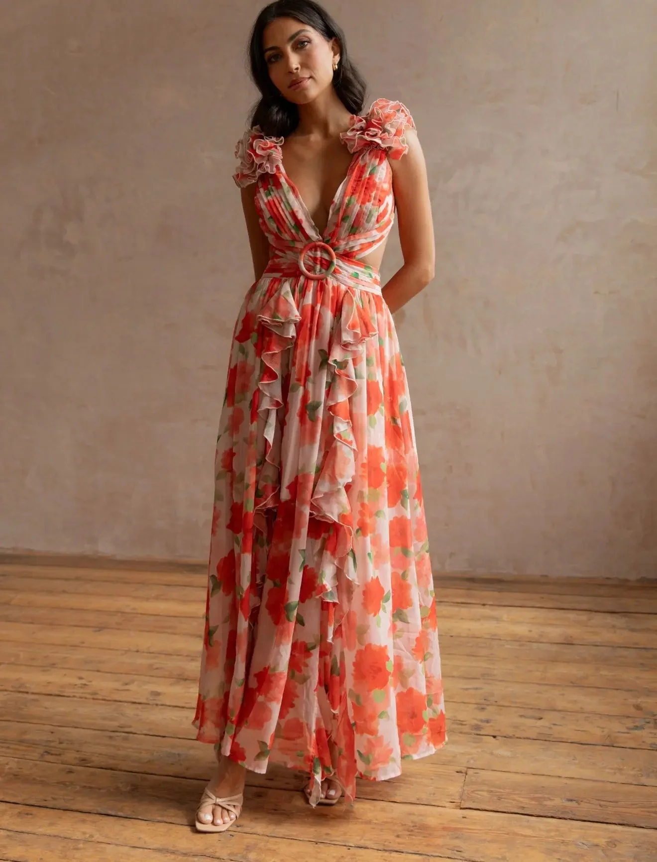 CASSINI MAXI DRESS APEROL - Image 4
