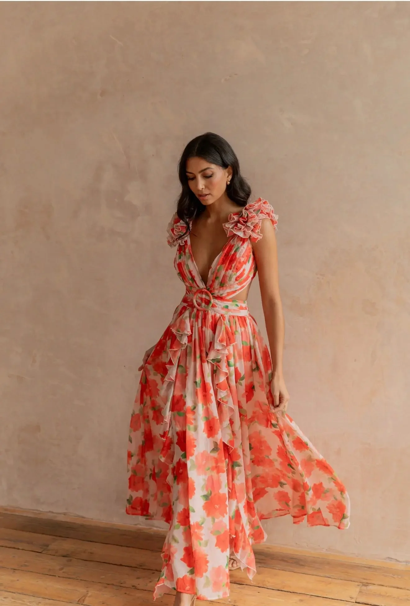 CASSINI MAXI DRESS APEROL - Image 7