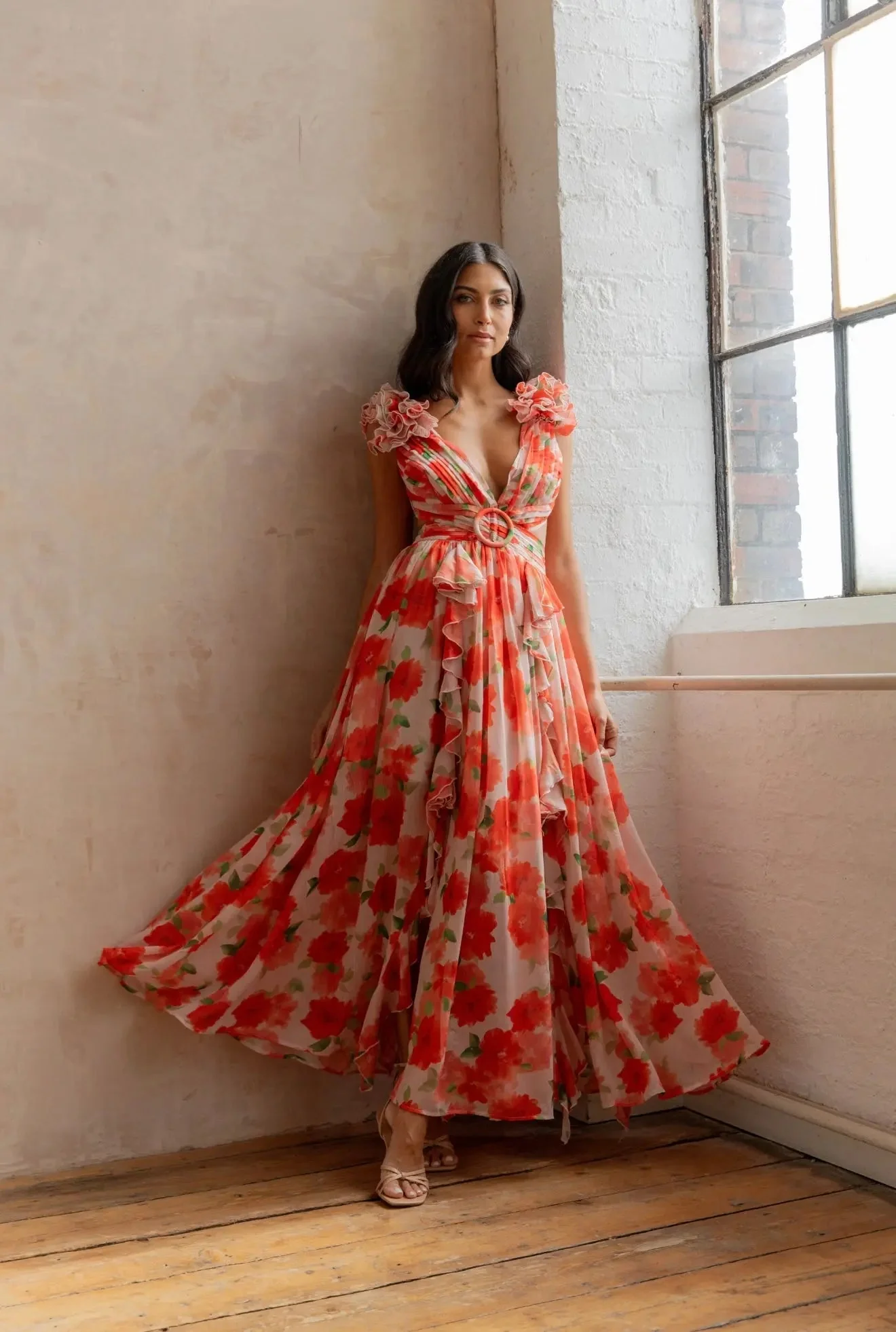 CASSINI MAXI DRESS APEROL - Image 8
