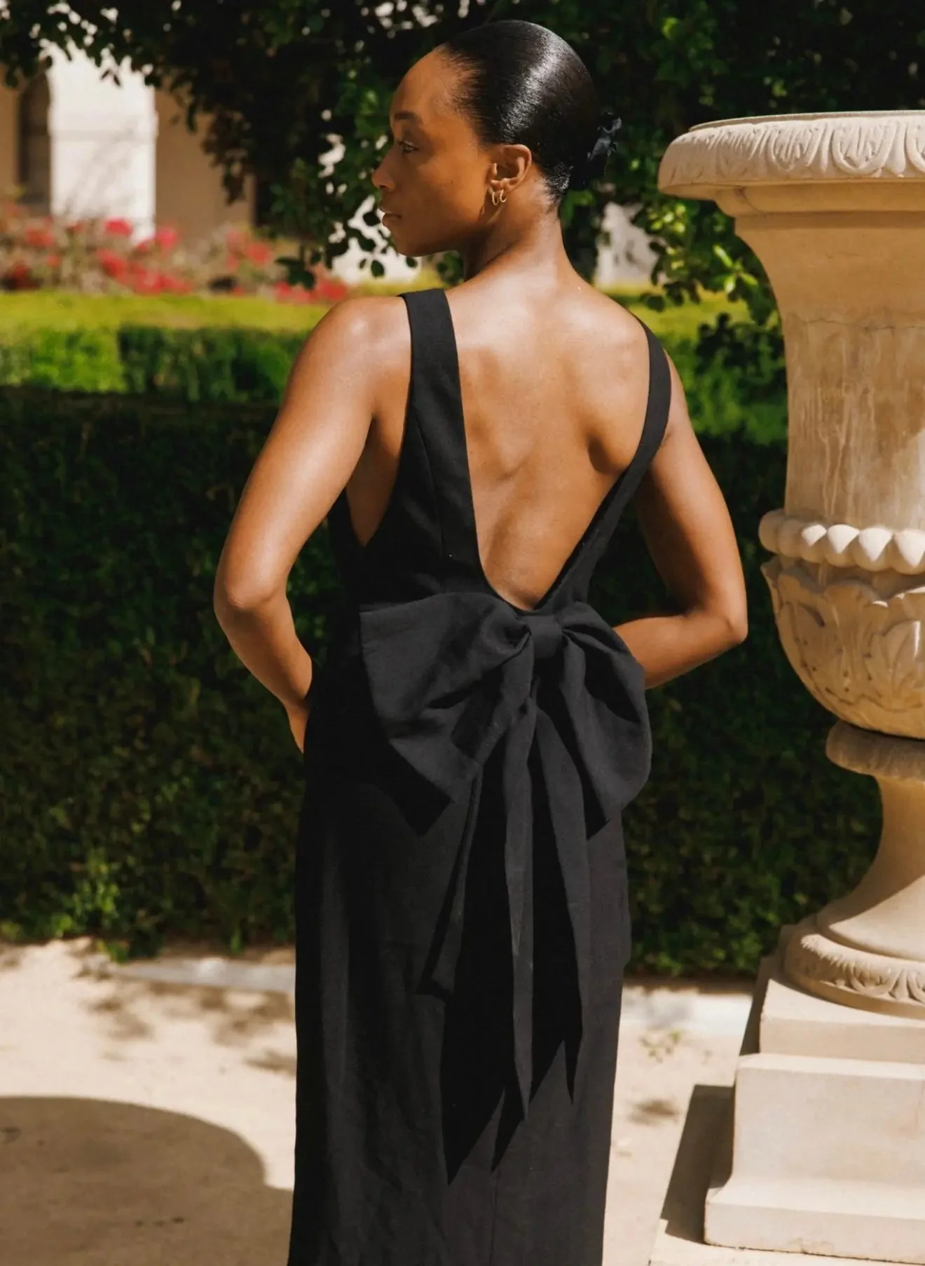 BOW MAXI DRESS BLACK - Image 18