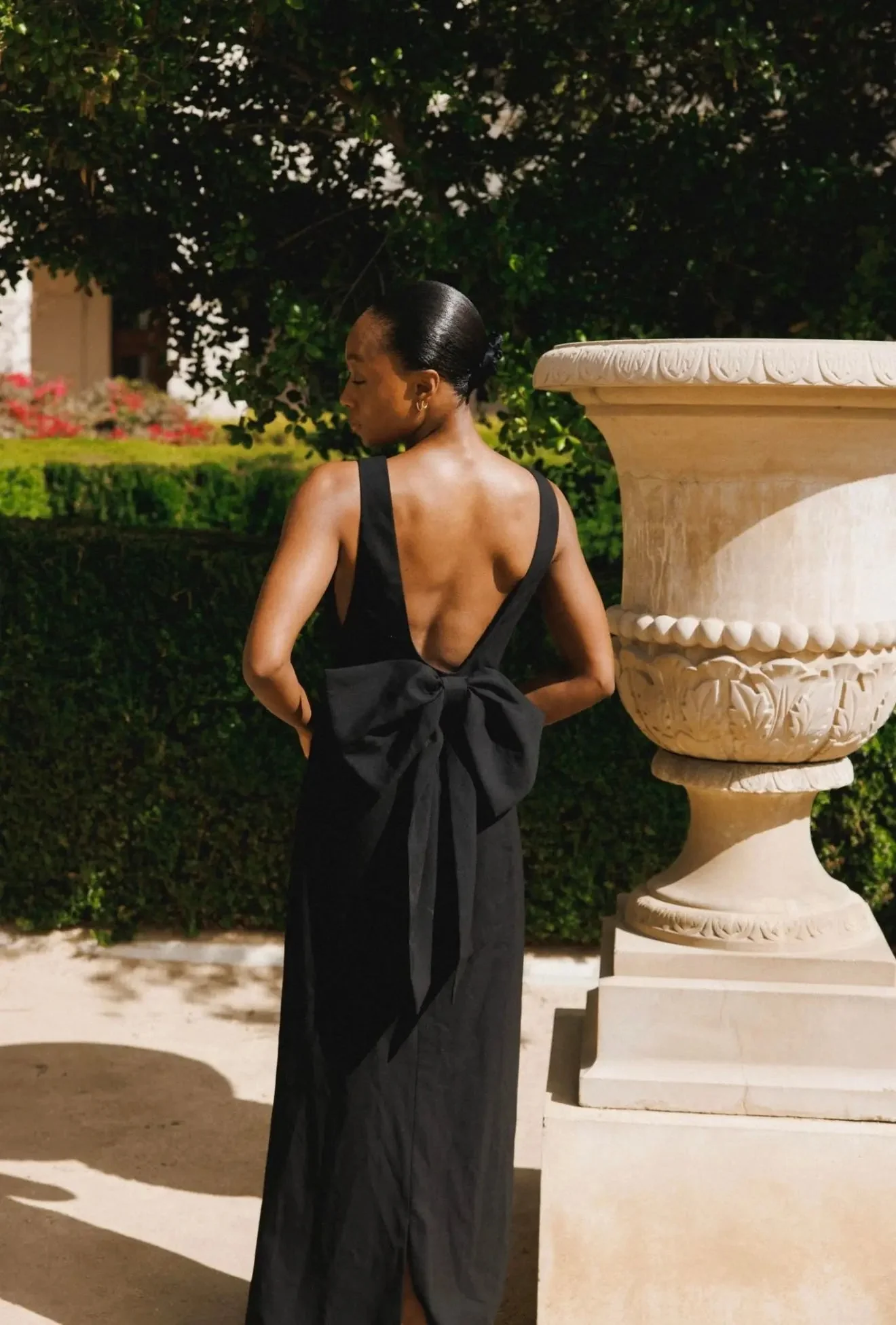 BOW MAXI DRESS BLACK - Image 23