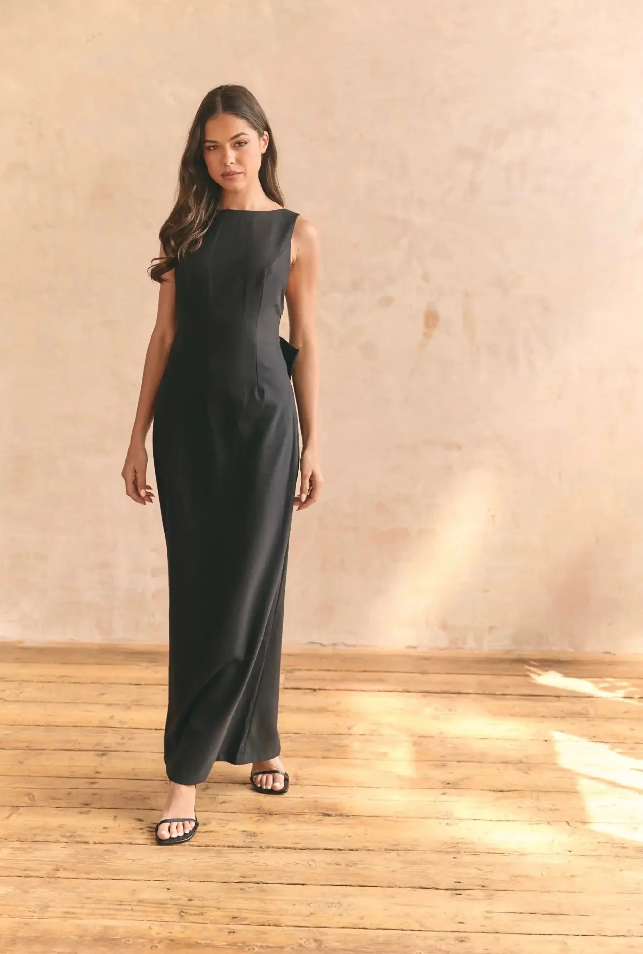 BOW MAXI DRESS BLACK - Image 7