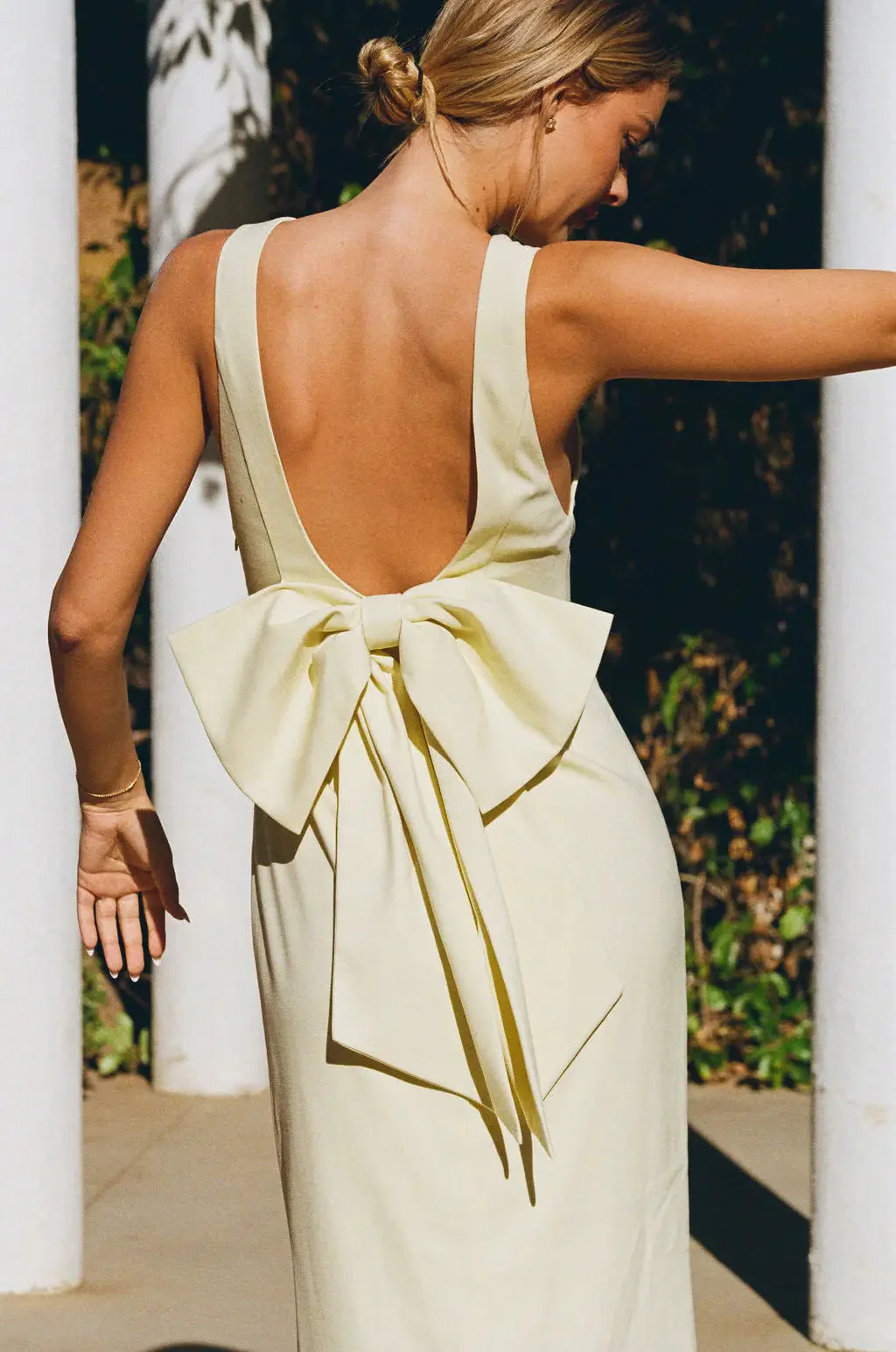 BOW MAXI DRESS BUTTERCREAM - Image 18