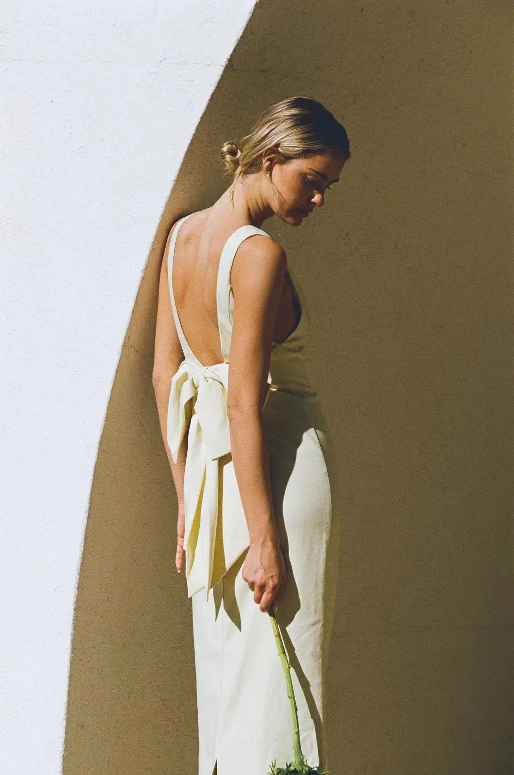 BOW MAXI DRESS BUTTERCREAM - Image 6