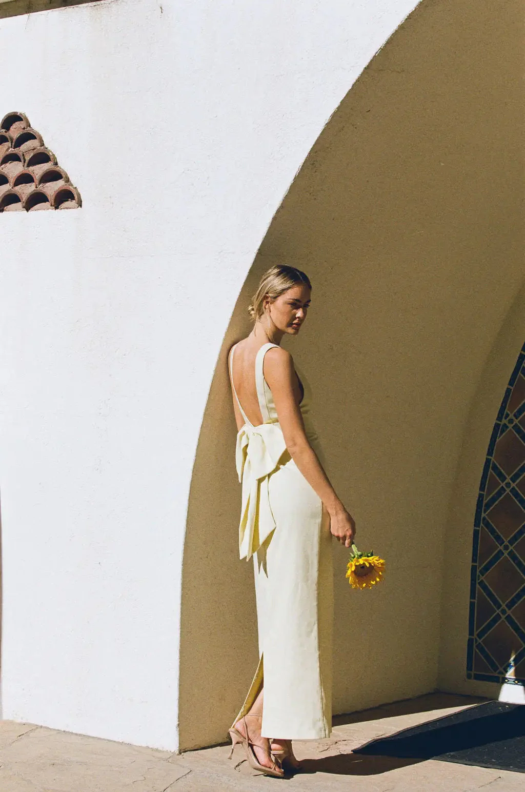 BOW MAXI DRESS BUTTERCREAM - Image 8