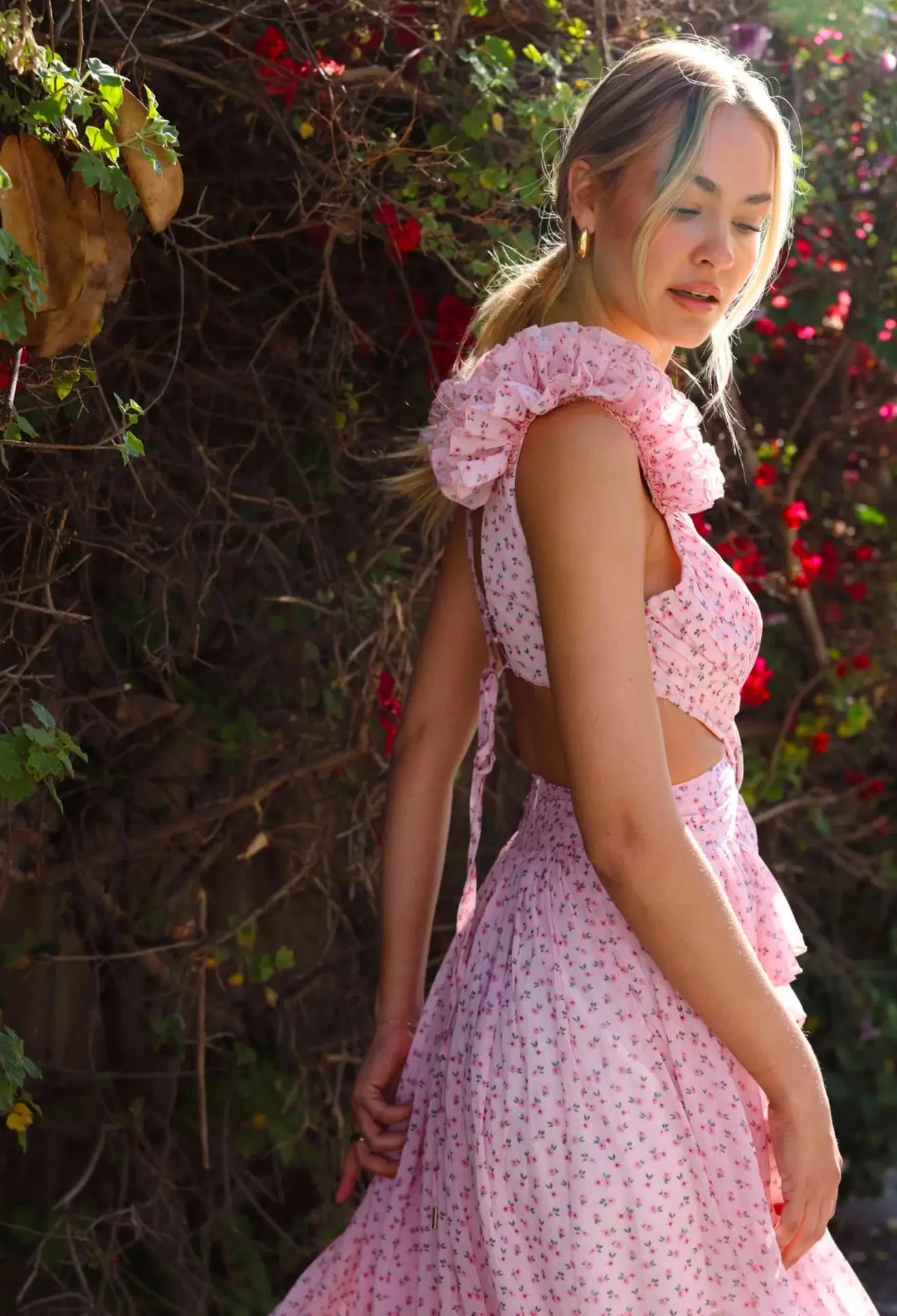 CASSINI MAXI DRESS DITSY PINK - Image 14