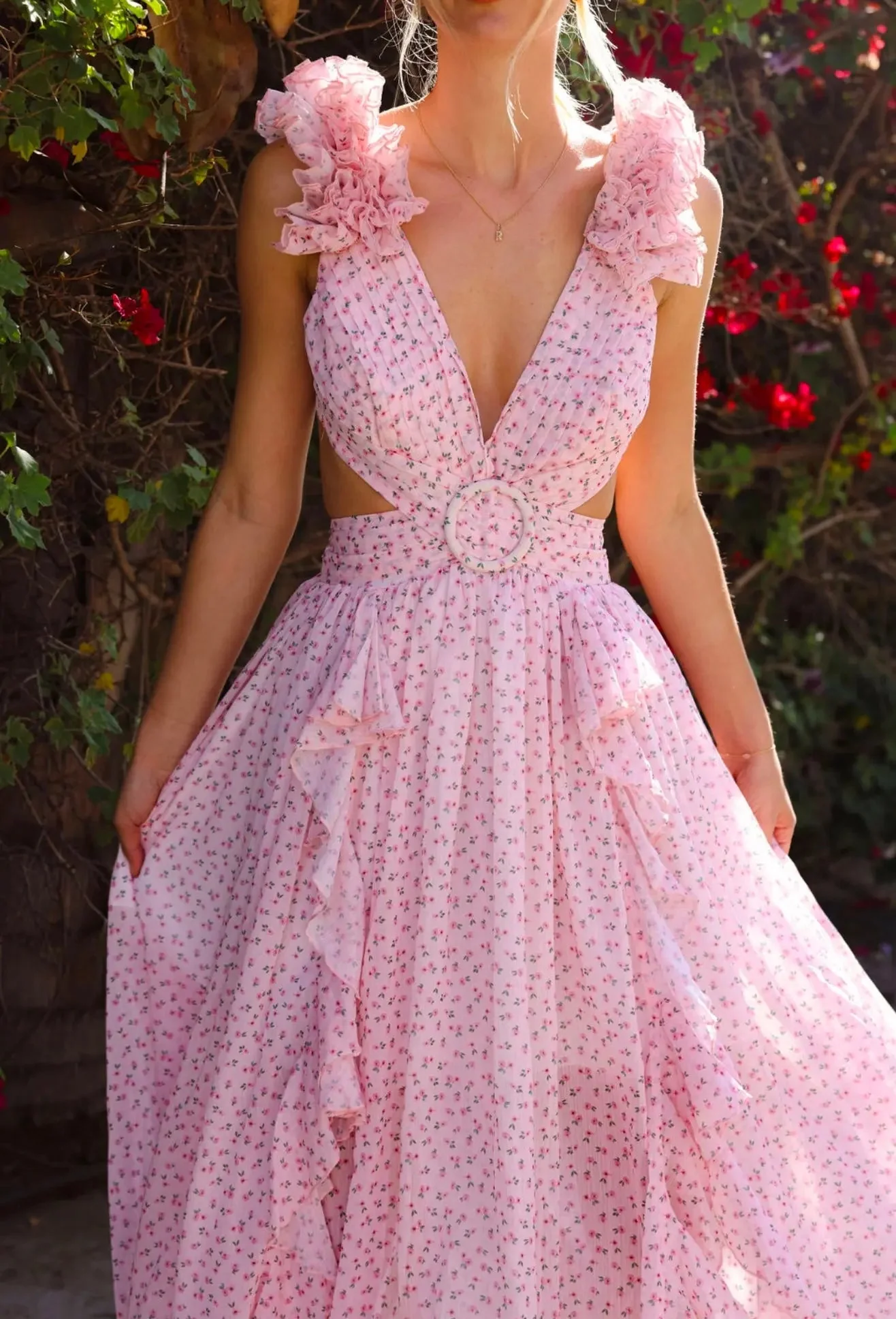 CASSINI MAXI DRESS DITSY PINK - Image 15