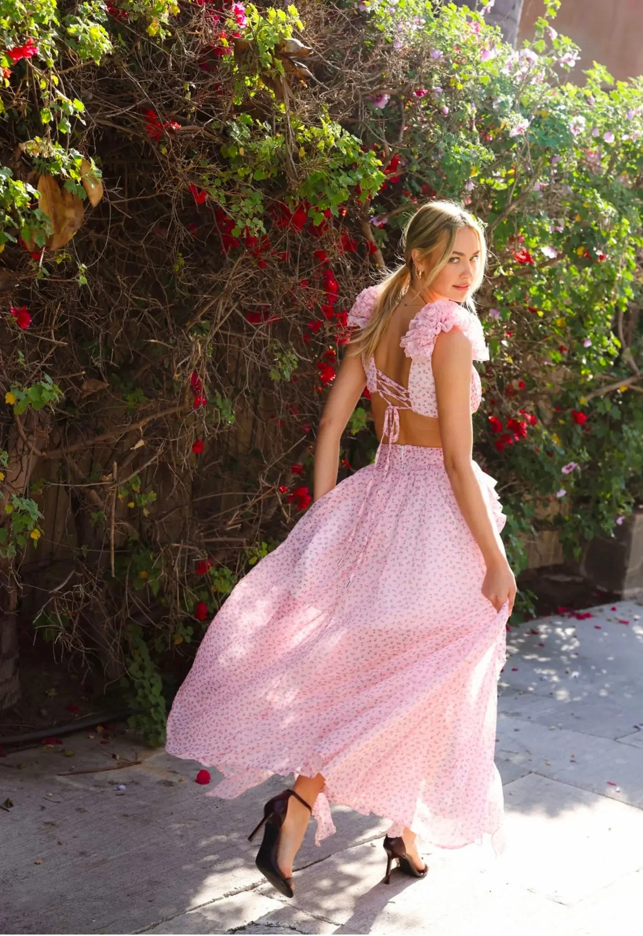 CASSINI MAXI DRESS DITSY PINK - Image 5