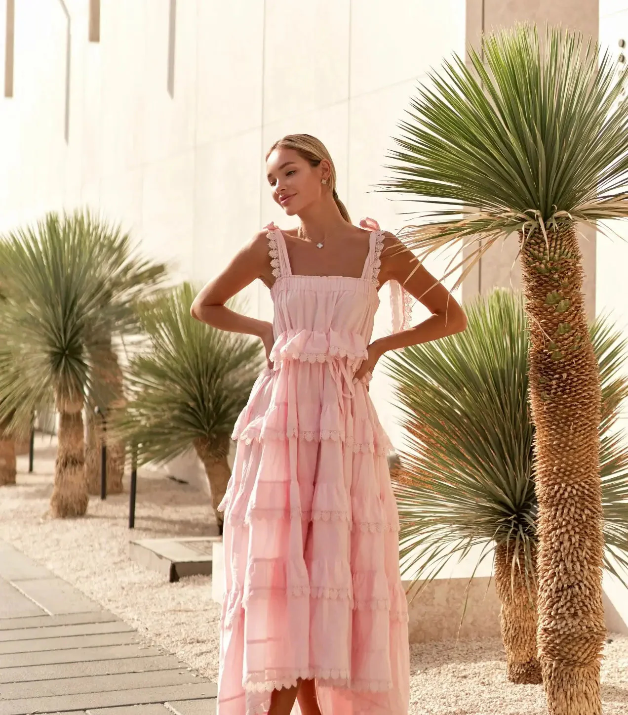 PHI PHI HEART SMOCK DRESS PINK - Image 5