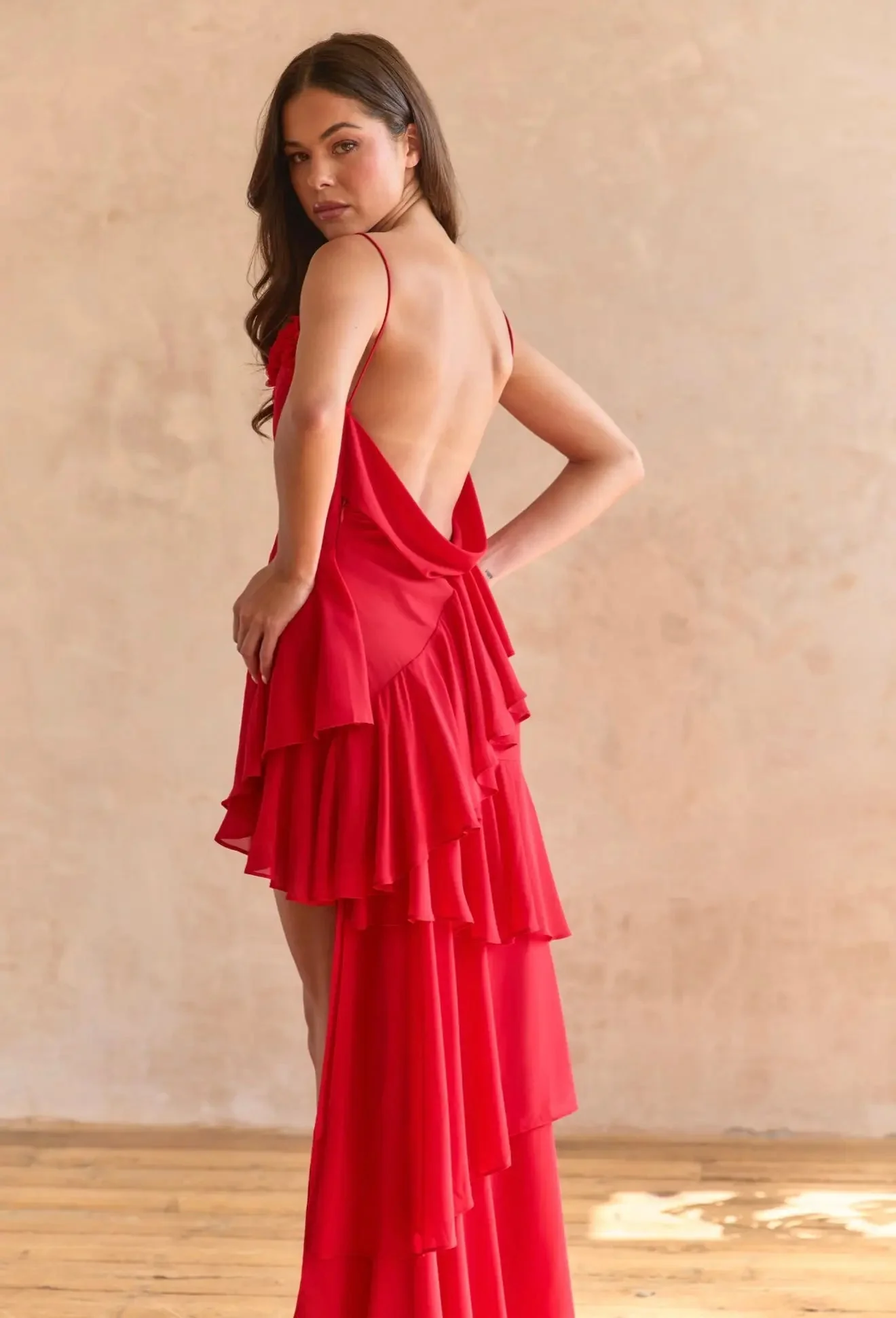 RED ROSE PETAL DRESS - Image 2