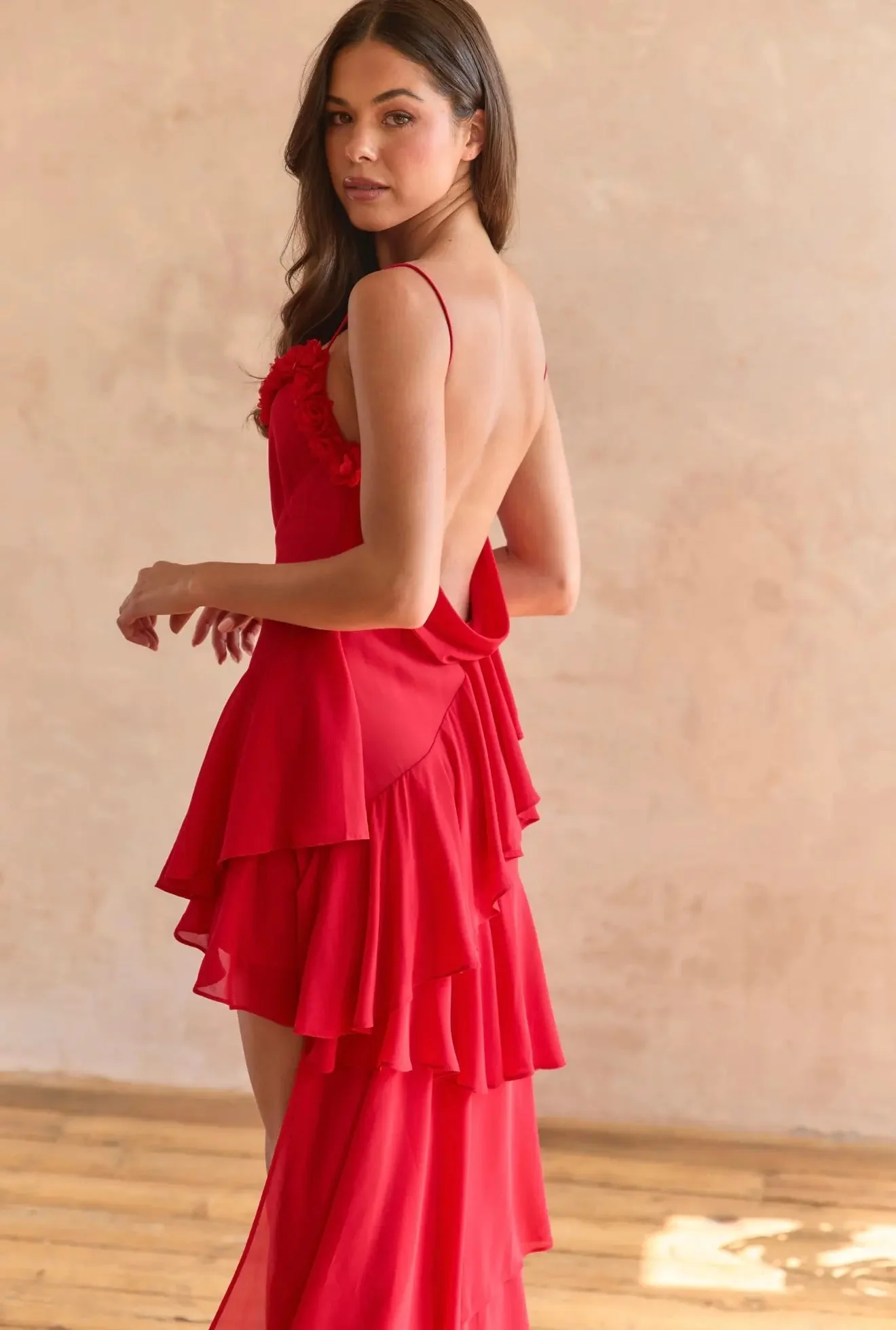 RED ROSE PETAL DRESS - Image 3