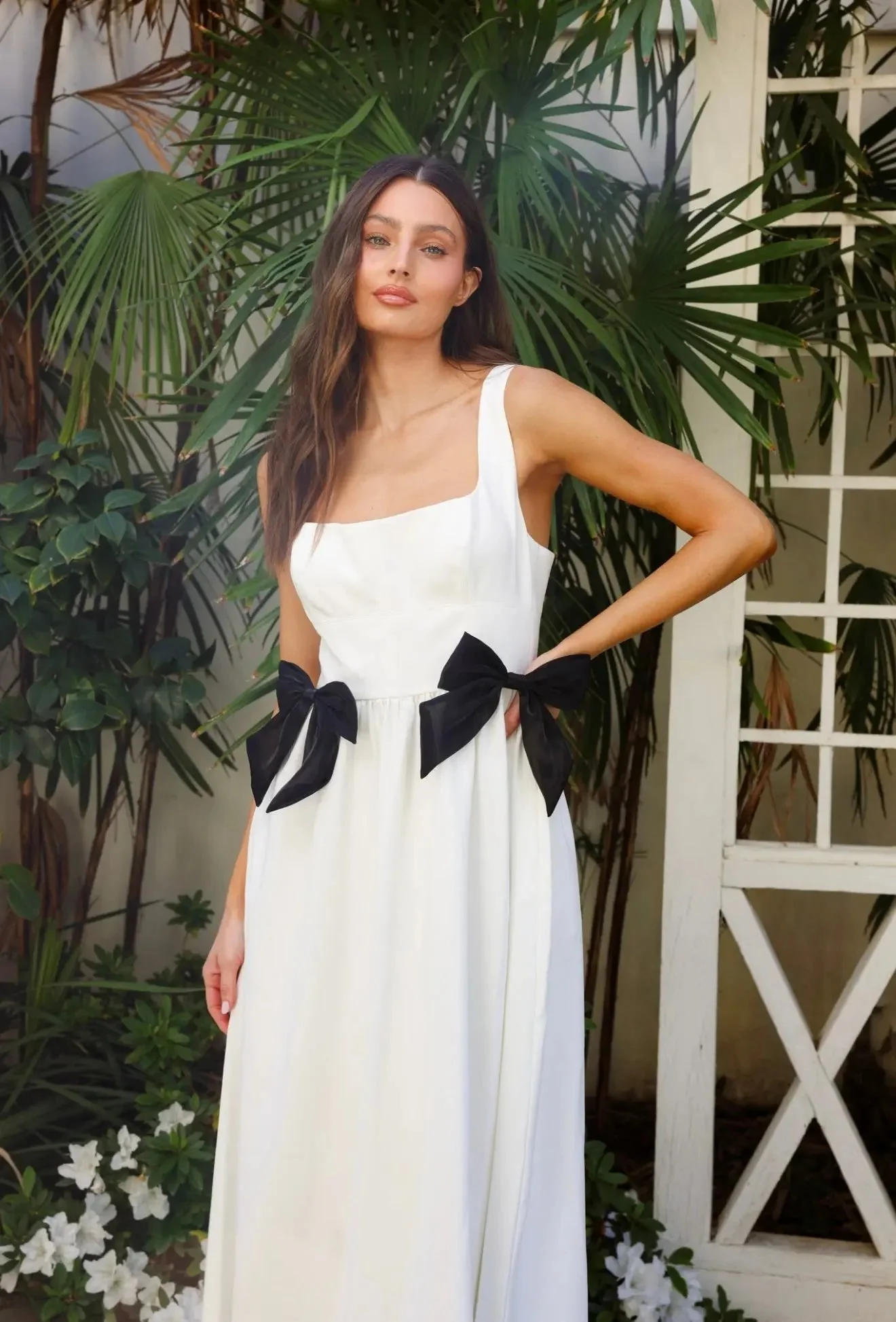 BOW MIDI DRESS WHITE - Image 3