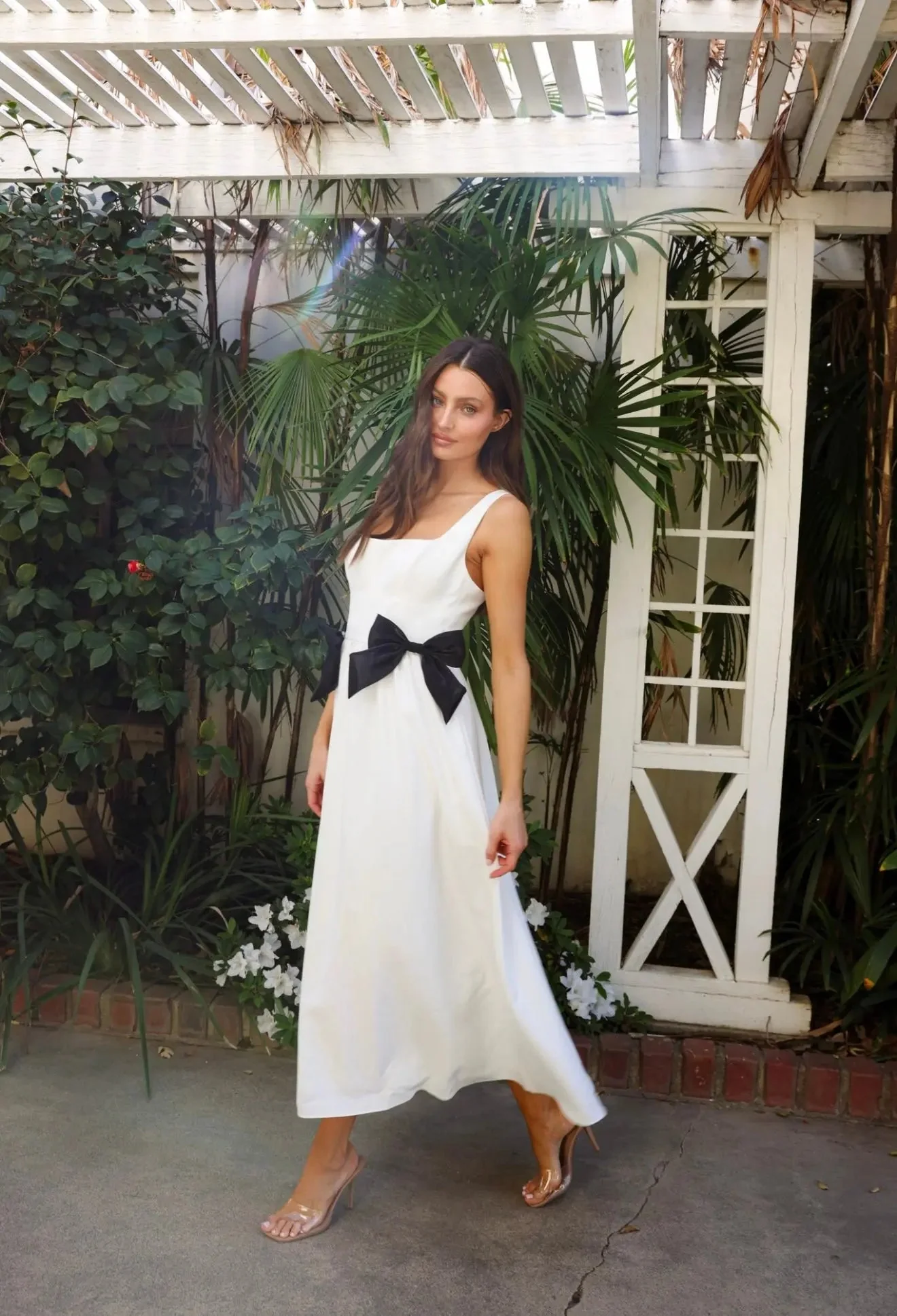 BOW MIDI DRESS WHITE - Image 4
