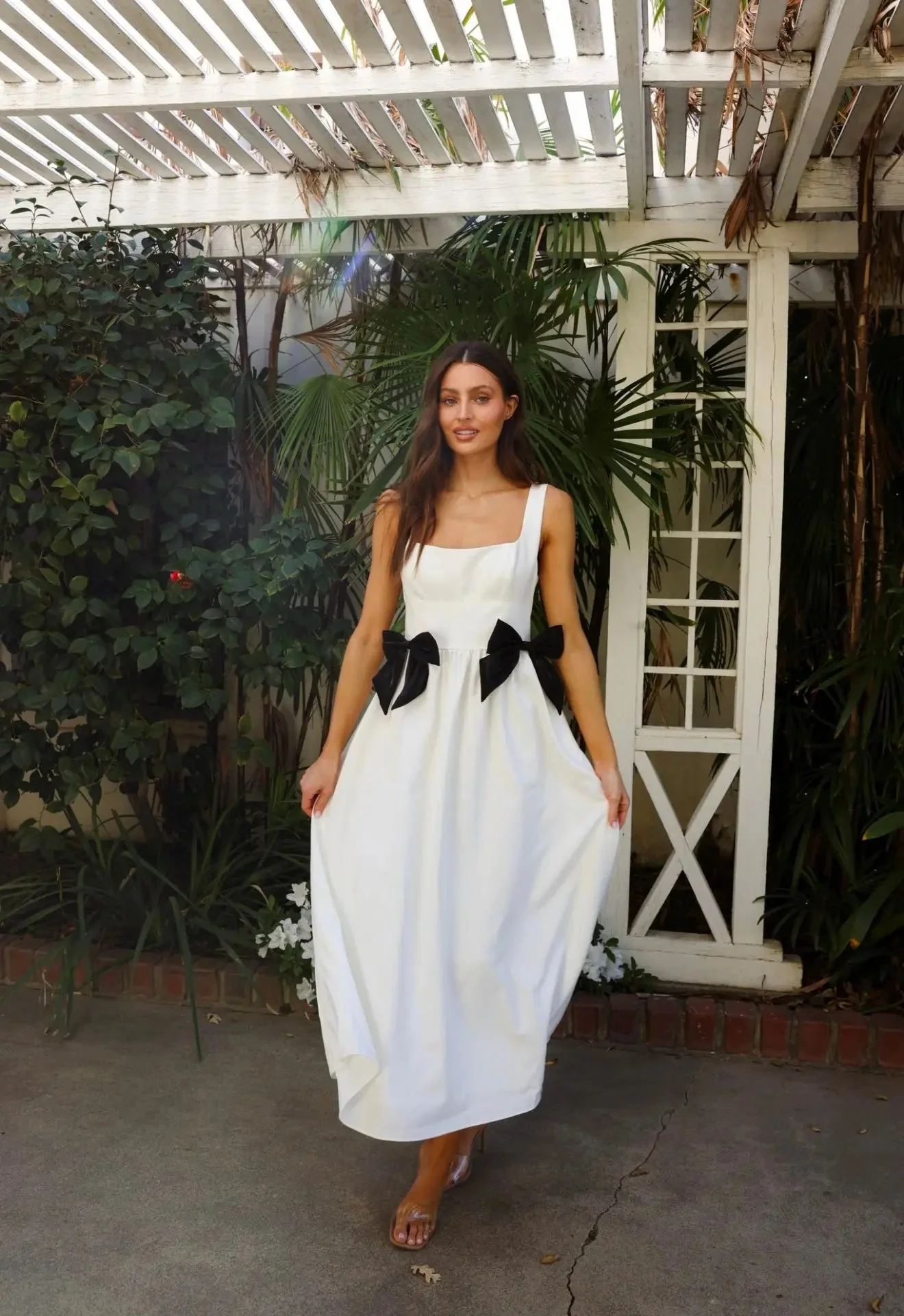 BOW MIDI DRESS WHITE - Image 5