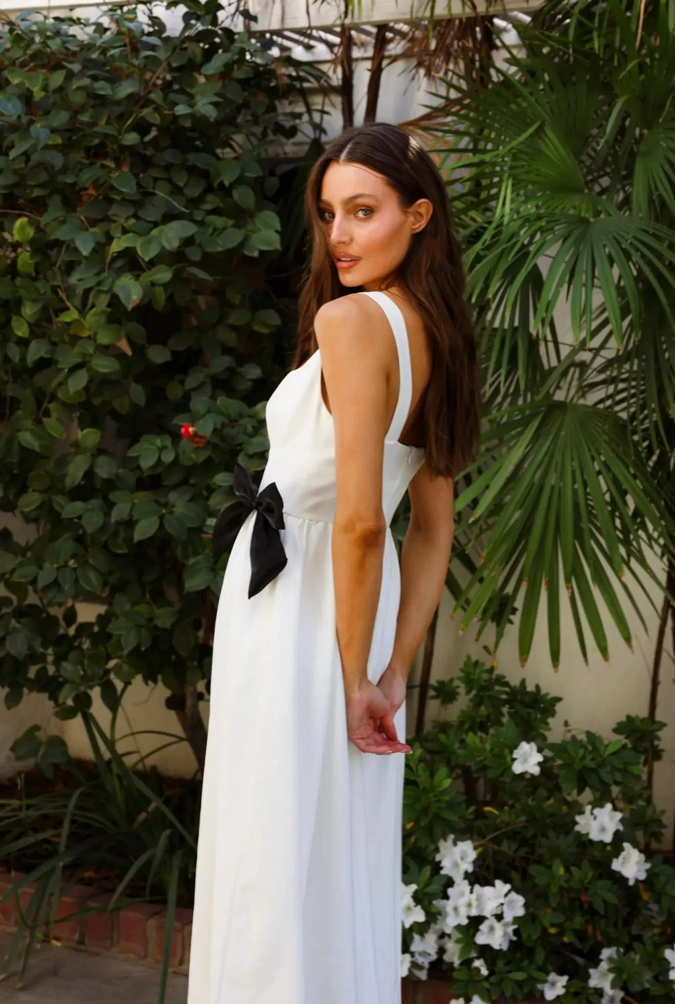 BOW MIDI DRESS WHITE - Image 7