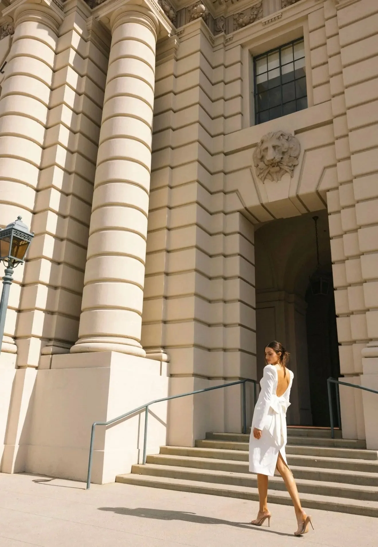 BOW MIDI DRESS WHITE A-LINE - Image 18