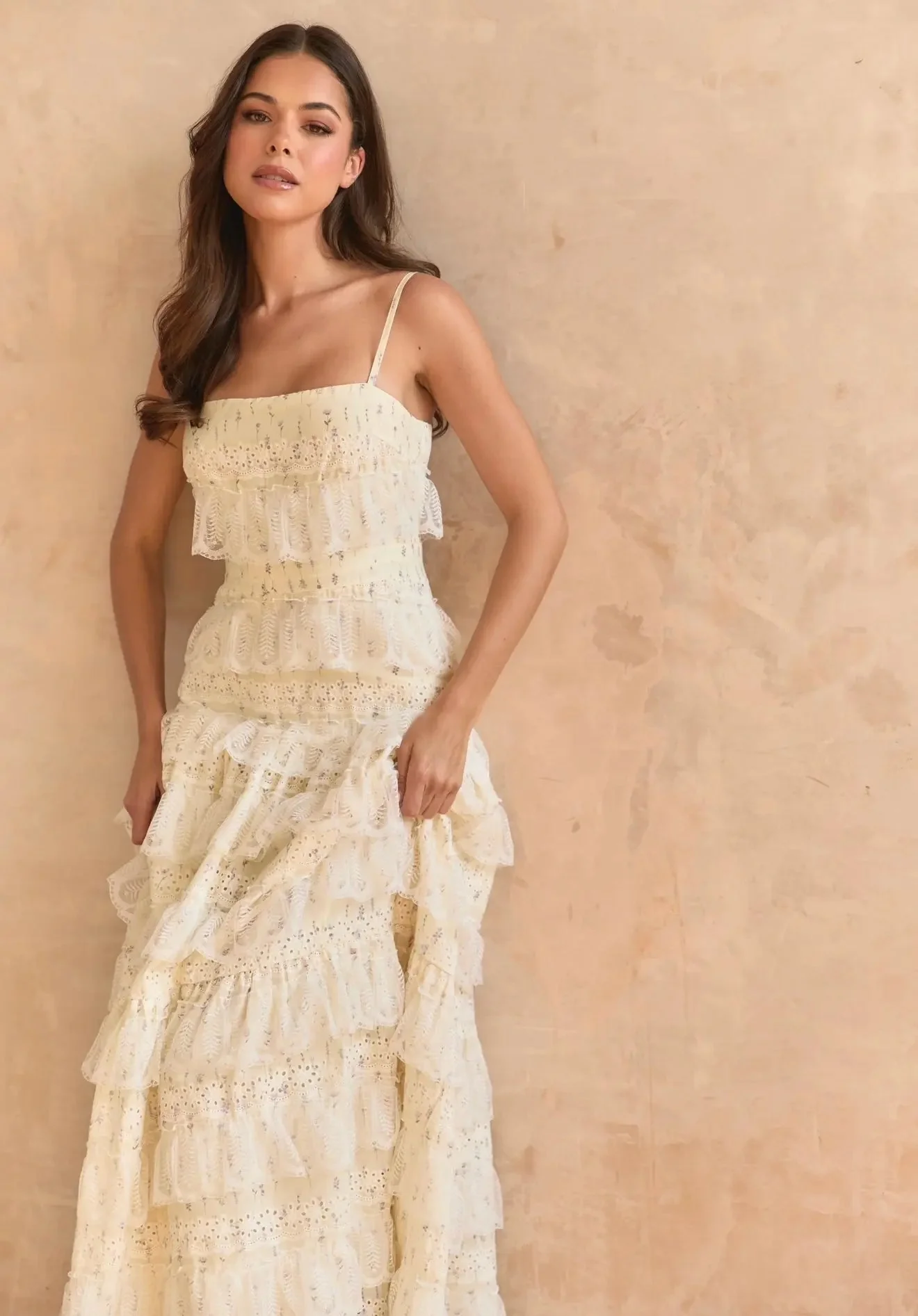 LOVETTE MAXI LACE DRESS YELLOW - Image 3